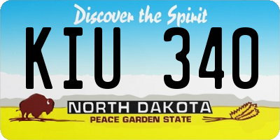 ND license plate KIU340