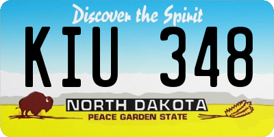 ND license plate KIU348