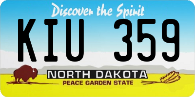ND license plate KIU359