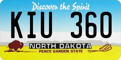 ND license plate KIU360