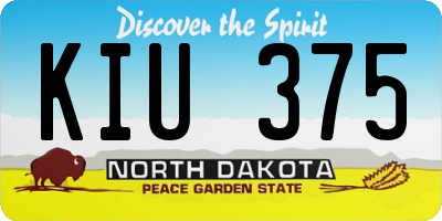 ND license plate KIU375