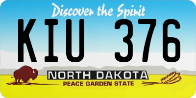 ND license plate KIU376