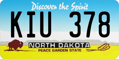 ND license plate KIU378