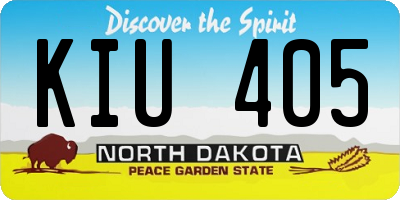 ND license plate KIU405