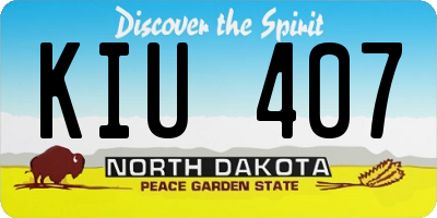 ND license plate KIU407