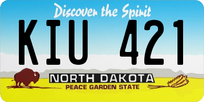 ND license plate KIU421