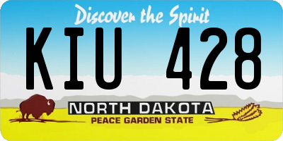 ND license plate KIU428