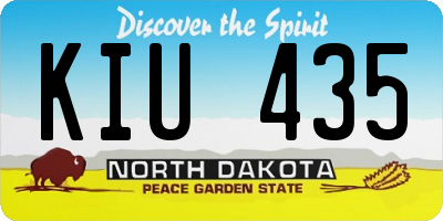 ND license plate KIU435
