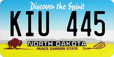 ND license plate KIU445