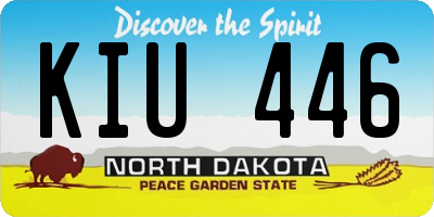 ND license plate KIU446