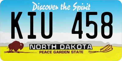 ND license plate KIU458