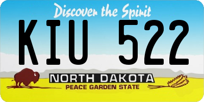 ND license plate KIU522