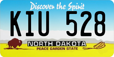 ND license plate KIU528