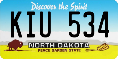 ND license plate KIU534