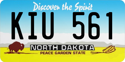 ND license plate KIU561