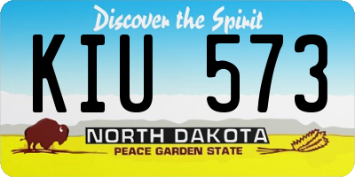 ND license plate KIU573