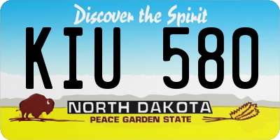 ND license plate KIU580