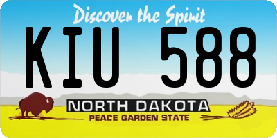ND license plate KIU588