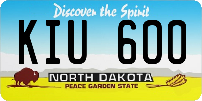 ND license plate KIU600