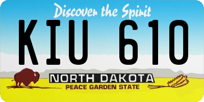 ND license plate KIU610