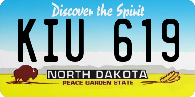 ND license plate KIU619