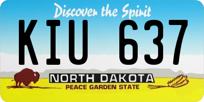 ND license plate KIU637