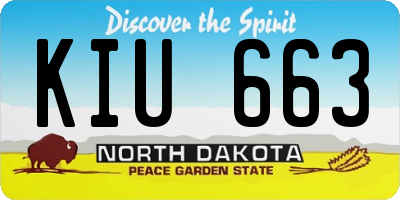 ND license plate KIU663