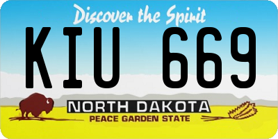 ND license plate KIU669