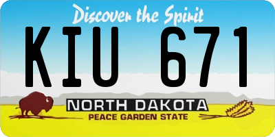 ND license plate KIU671