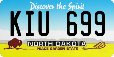 ND license plate KIU699
