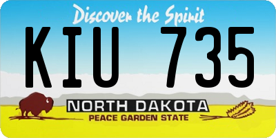 ND license plate KIU735