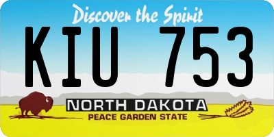 ND license plate KIU753
