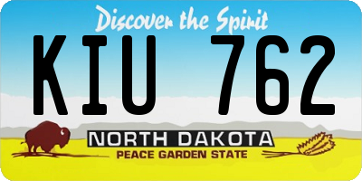 ND license plate KIU762