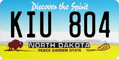 ND license plate KIU804