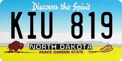 ND license plate KIU819