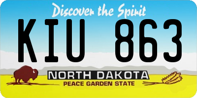 ND license plate KIU863