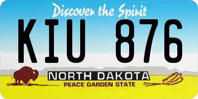 ND license plate KIU876