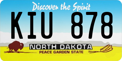 ND license plate KIU878