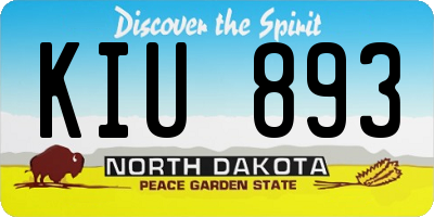ND license plate KIU893
