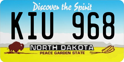 ND license plate KIU968