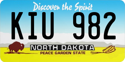 ND license plate KIU982