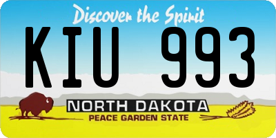 ND license plate KIU993