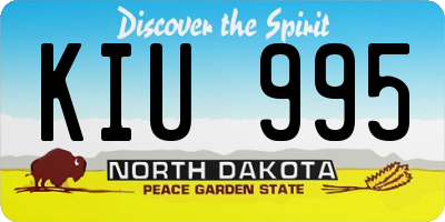 ND license plate KIU995