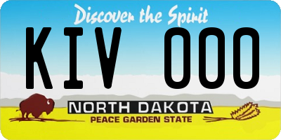 ND license plate KIV000
