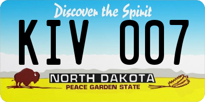 ND license plate KIV007
