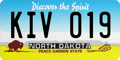 ND license plate KIV019