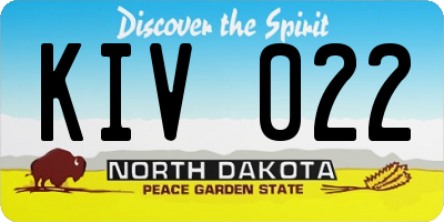 ND license plate KIV022