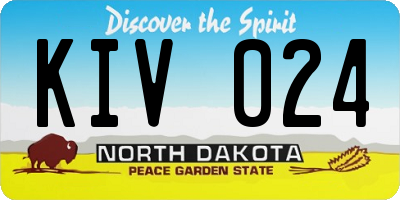ND license plate KIV024