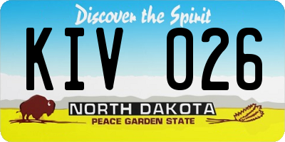 ND license plate KIV026