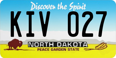ND license plate KIV027